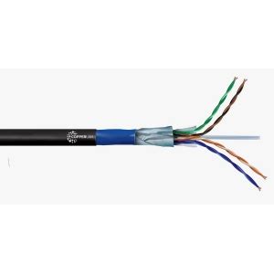 Cabo De Rede Cat6 F UTP Blindado Dupla Capa Preto Externo 100 Metros