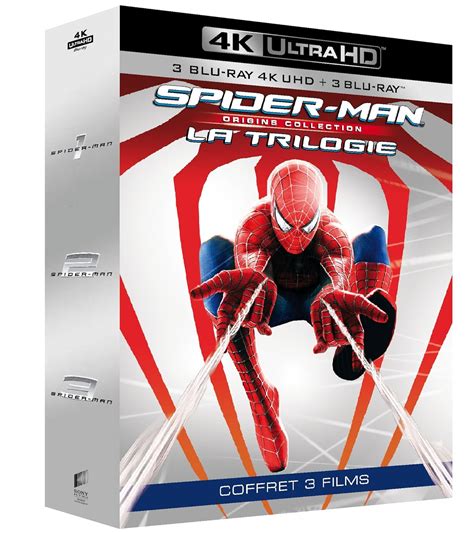 Coffret Trilogie Spider Man Origins K Ultra Hd Blu Ray Fr Import