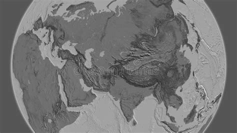 Globe Centered On Tajikistan Neighborhood Bilevel Map Stock