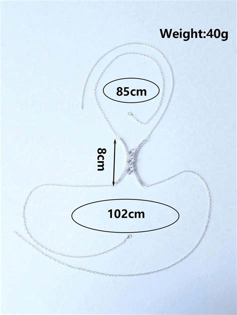 1pc White Asymmetrical Bling Crystal Bra Chain Sexy Bikini Body Chain