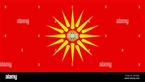 Vector Illustration of Macedonia (1992-1995) flag isolated on light ...