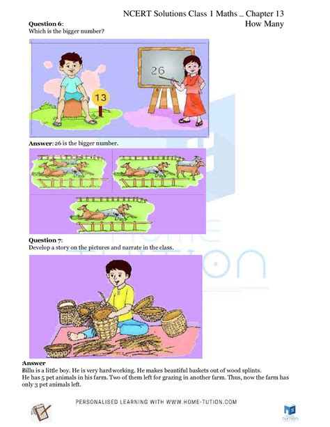 Ncert Solutions For Class 1 Math