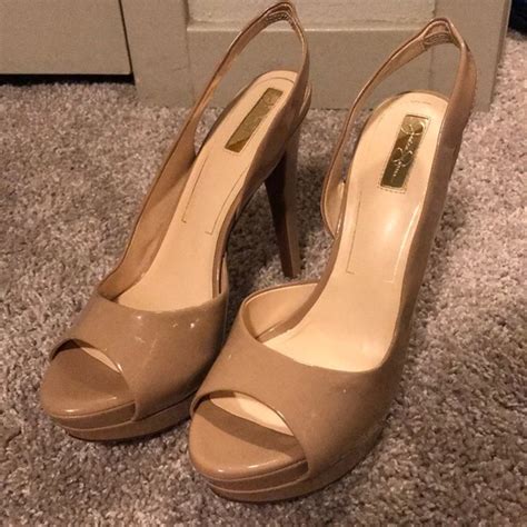 Jessica Simpson Shoes Jessica Simpson Nude Open Toed Sling Backs