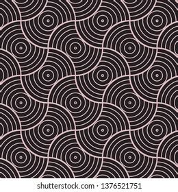 Line Art Circles Seamless Pattern Black Stock Vector Royalty Free