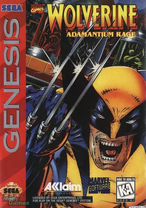 Wolverine Adamantium Rage Genesis Front Cover Classic Video Games