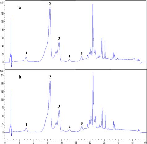 Hplc Chromatograms λ 325 Nm Of 50 Ethanol Extracts Obtained After