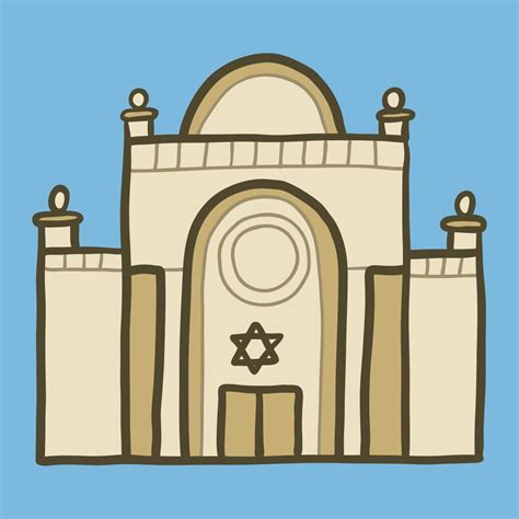 Jewish synagogue icon, hand drawn style 14207955 Vector Art at Vecteezy