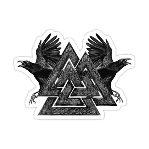 Valknut Symbol And Ravens Sticker For Sale By Nartissima Viking