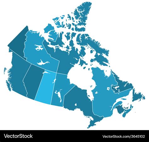 Canada regions map Royalty Free Vector Image - VectorStock