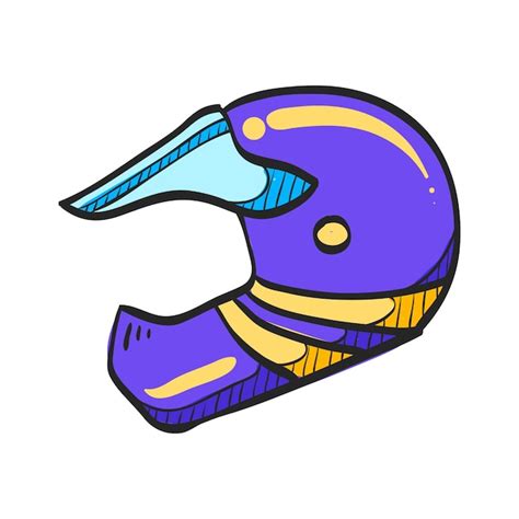 Ic Ne De Casque De Moto En Illustration Vectorielle De Couleur Dessin E