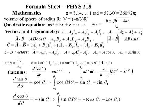 Vector Formula Sheet At Collection Of Vector Formula