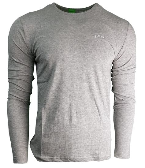 Hugo Boss Long Sleeve Crew T Shirt Modern Fit In Grey Intoto7 Menswear