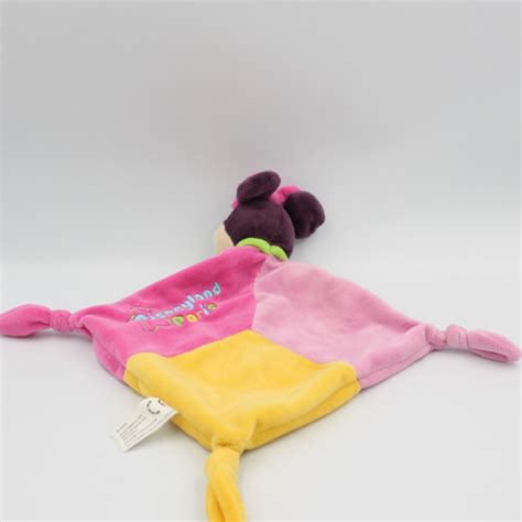 Doudou Plat Minnie Rose Jaune Ours DISNEYLAND PARIS