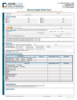 Fillable Online 2023 Ostomy Supply Order Form Your Trusted Partner