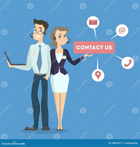 Contact Us Illustration Stock Vector Illustration Of Design 106970171