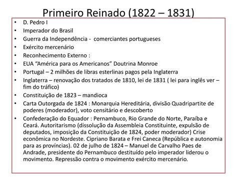 PPT - Primeiro Reinado (1822 – 1831) PowerPoint Presentation, free ...
