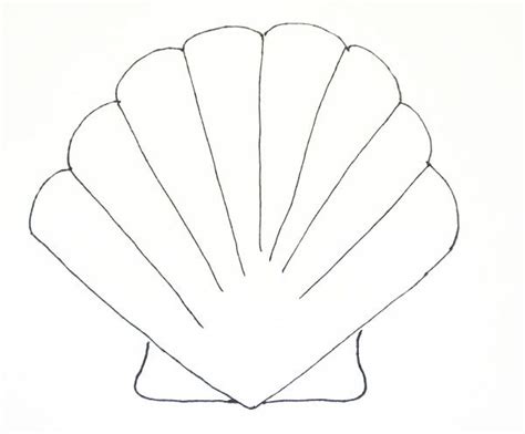 Scallop Seashell Printable Seashells Template Templates Printable