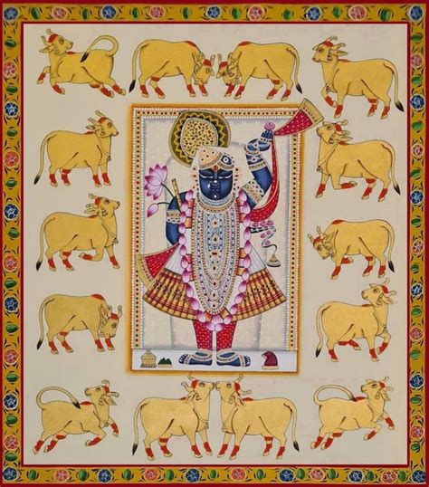 Pichwai Painting Darshan Of Shrinathji Hand Painted On Cloth Etsy