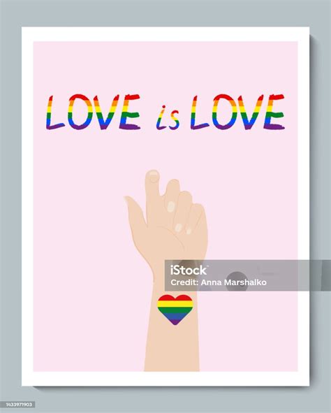 White Hand With Rainbow Gender Lgbt Synbol Stock Illustration