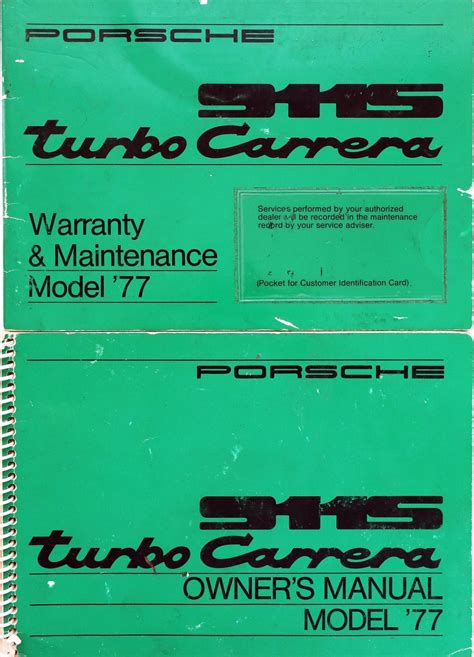 Porsche Operating Instructions And Warranty Maintenance Type 911 S