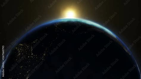 Planet earth from space, fantastic sunrise. 4k 3D Render Stock Video | Adobe Stock