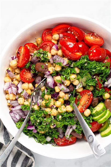 Mediterranean Garbanzo Bean Salad Midwest Foodie