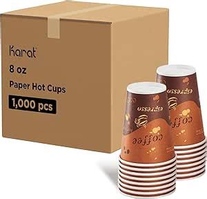 Amazon Karat Oz Paper Hot Coffee Cups Ct Disposable Leak Resistant Double Poly