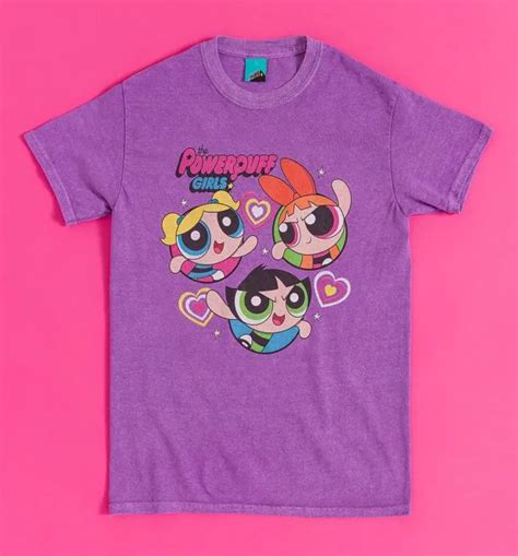 The Powerpuff Girls Team Up Vintage Wash Purple T Shirt