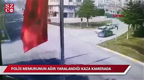 Polis memurunun ağır yaralandığı kaza kamerada Dailymotion Video