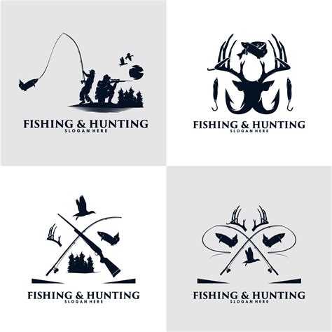 Set Of Hunting And Fishing Logo Design 11223684 Vector Art At Vecteezy