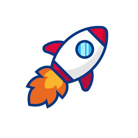 Simple rocket vector illustration isolated on white background. Rocket ...