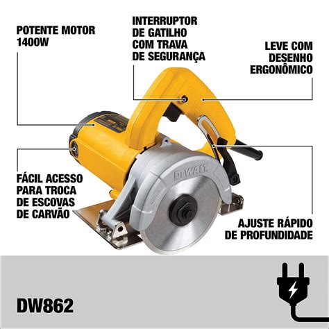 Serra Mármore 125mm 1400W 13 000 RPM 220V DW862 B2 DEWALT Facilita