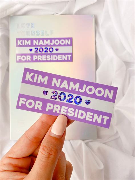 Namjoon For President Glitter Sticker RM Sticker BTS Etsy