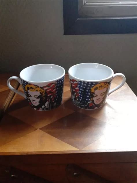 2 TASSES EN porcelaine pop art déco ANDY WARHOL Marylin Monroe EUR 15