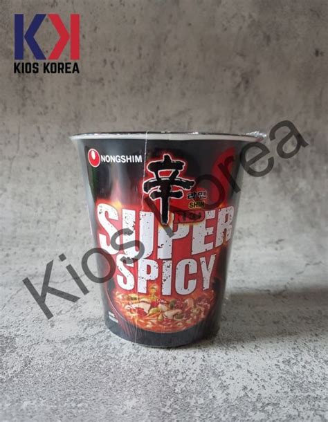 Nongshim Shin Ramyun Red Super Spicy 68gr Cup Ramyeon Super Pedas