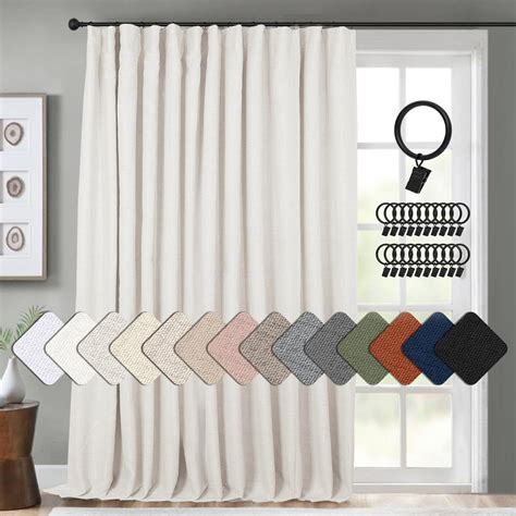 INOVADAY Thermal Sliding Door Curtains 100% Blackout Curtains for