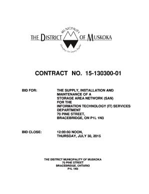 Fillable Online Muskoka Civicweb Contract No Muskoka