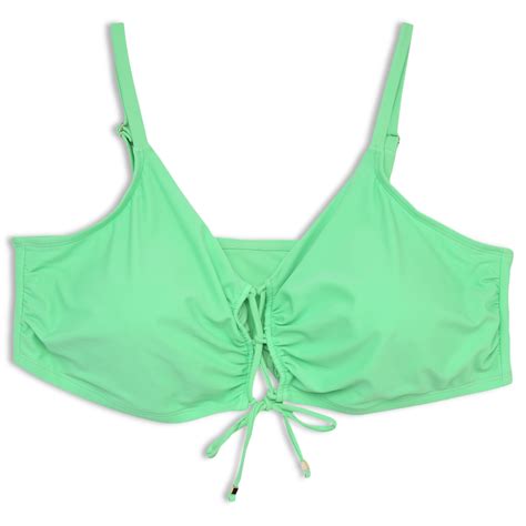 Time And Tru Women S Plus Size Swim Triangle Front Lace Pullover Bikini Top Walmart