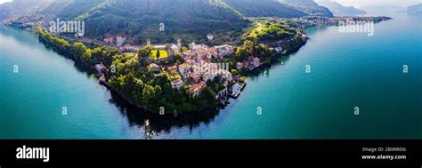 Corenno Plinio Lake Como It Aerial View Stock Photo Alamy