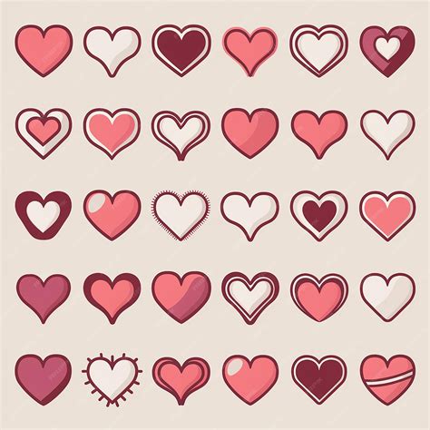 Premium Vector | An Assortment of Heart Symbols Diverse Designs and