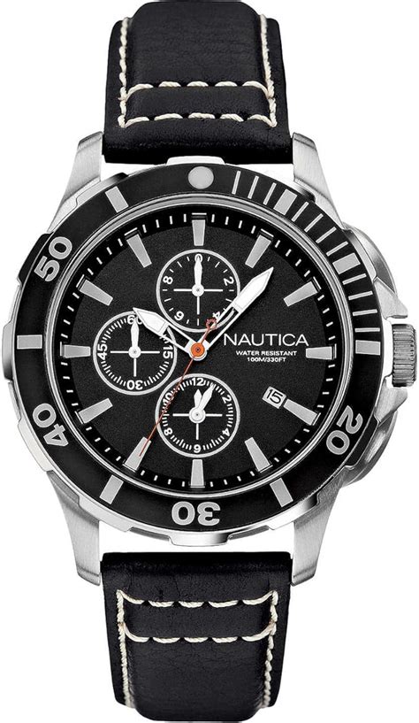 Nautica Orologio Cronografo Nero Amazon It Orologi