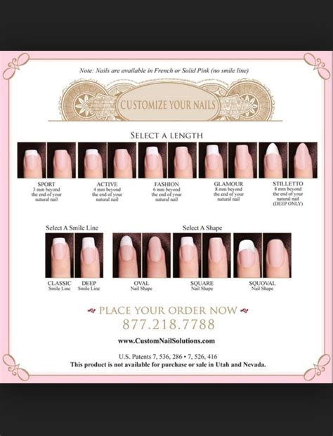 Fake Nail Length Chart