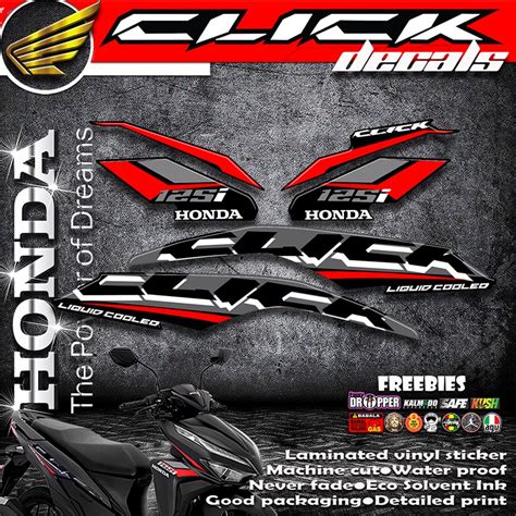 C00v2 HONDA CLICK 125i V2 STOCK DECALS STICKER FOR GAME CHANGER