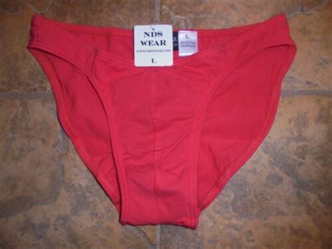 New Nds Wear Mens Red Pouch Front Bikini Brief Underwear Size Large Ebay