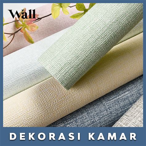 Jual Wallpaper Linen Roll Wallpaper Dinding Stiker Dekorasi Kamar