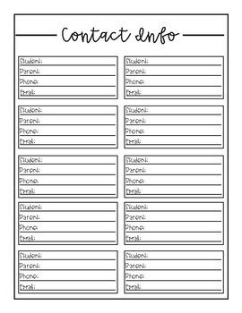 Free Printable Parent Information Sheet PRINTABLE TEMPLATES