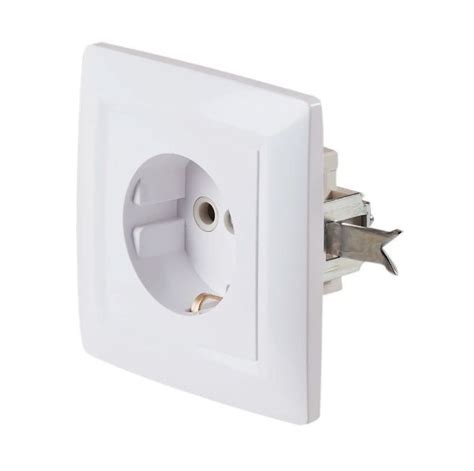 Розетка встраиваемая Reone с заземлением, цвет белый - купить по низкой ...