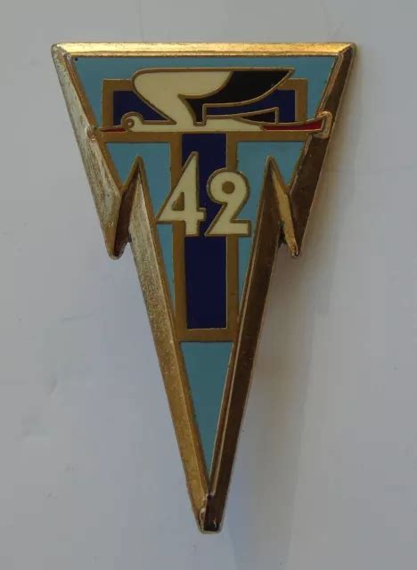 French Army 42nd Signal Regimentregiment De Transmissions Pocket Badge