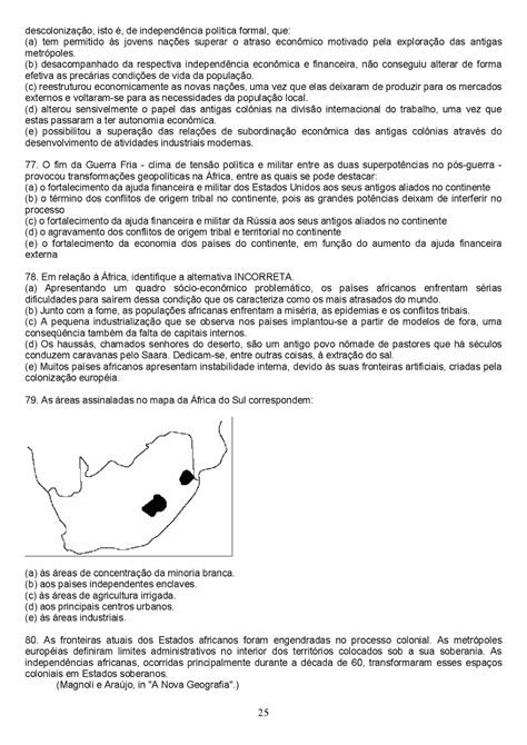 Questões Sobre A áfrica 8 Ano Com Gabarito Pdf