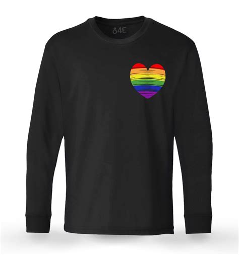S E Men S Gay Rainbow Heart Lgbtq Pride Long Sleeve Shirtxxx Large Black Walmart
